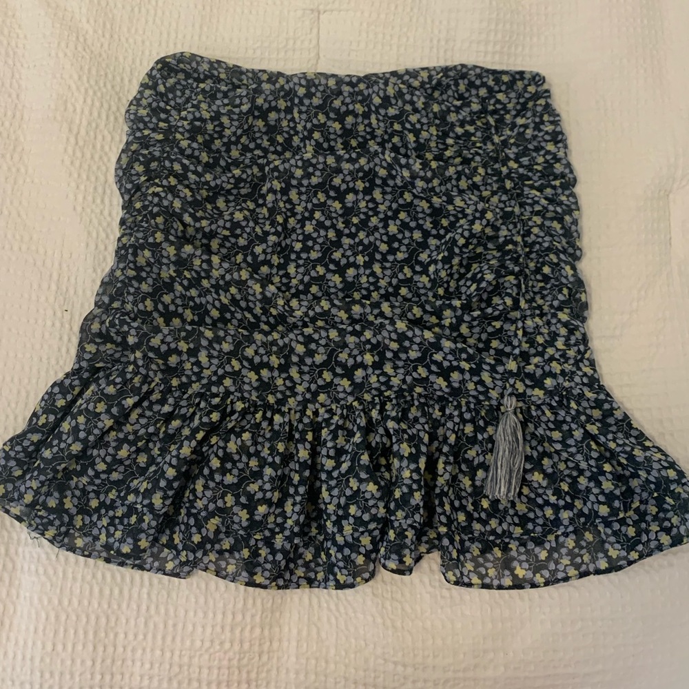 1. State Floral Ruched Ruffled Mini Skirt - Picture 3 of 6